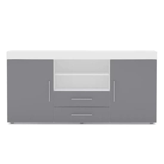Edged High Gloss TV Sideboard In Grey And White_6
