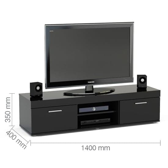 Edged High Gloss TV Stand Large In Black_3