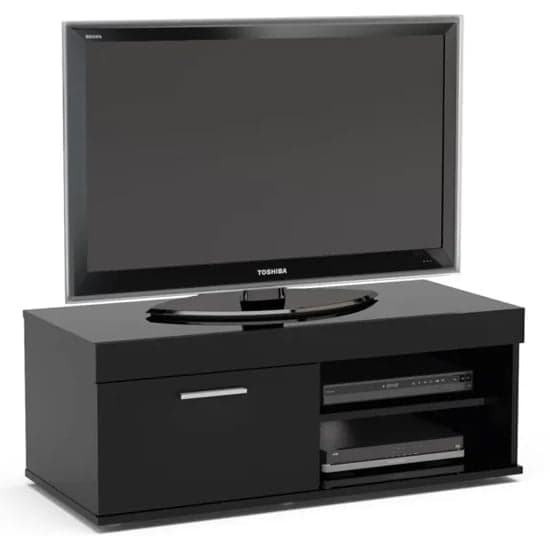 Edged High Gloss TV Stand Small In Black_2
