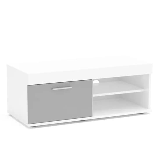 Edged High Gloss TV Stand Small In Grey And White_3