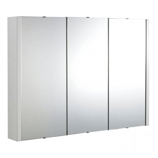 Edina 90cm Bathroom Mirrored Cabinet In Gloss White_2