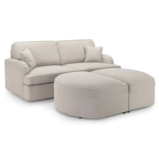Ernie Fabric 3 Seater Sofa Bed In Beige_2