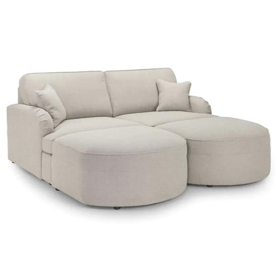 Ernie Fabric 3 Seater Sofa Bed In Beige_1