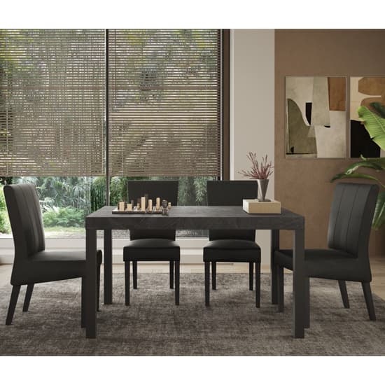 Edison Wooden Dining Table 140cm In Lead Grey Dark Metal Legs_2