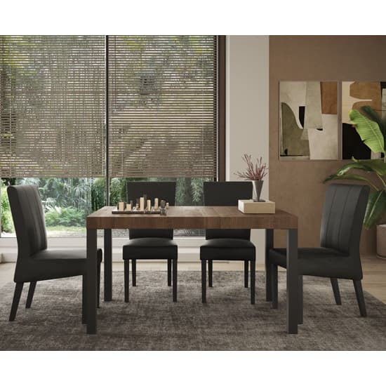 Edison Wooden Dining Table 140cm In Mercury Oak And Metal Legs_2