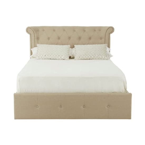Cujam Fabric Storage Ottoman Double Bed In Beige_1