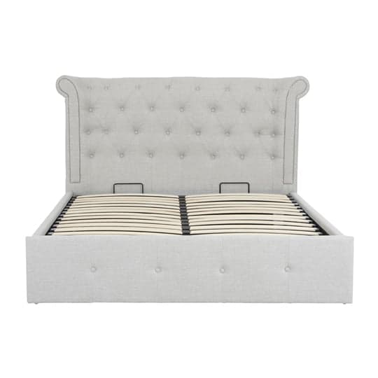 Cujam Fabric Storage Ottoman King Size Bed In Light Grey_1