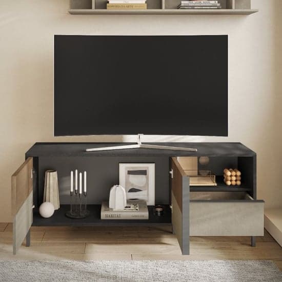 Edison TV Stand Small 2 Doors 1 Drawer In Clay Mercury Oak_2