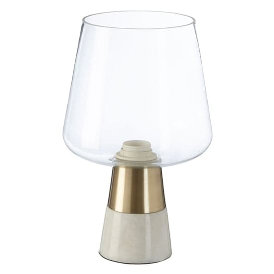Edisot Glass Shade Table Lamp With Iron And Marble Base_2