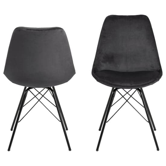 Edisto Dark Grey Velvet Dining Chairs In Pair_2