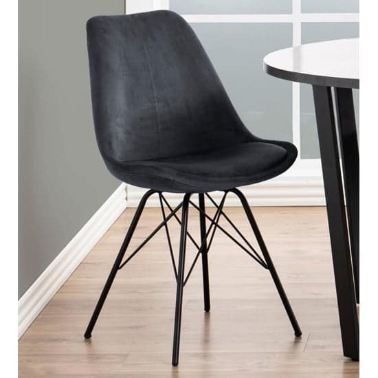 Edisto Dark Grey Velvet Dining Chairs In Pair_4