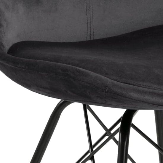 Edisto Dark Grey Velvet Dining Chairs In Pair_5