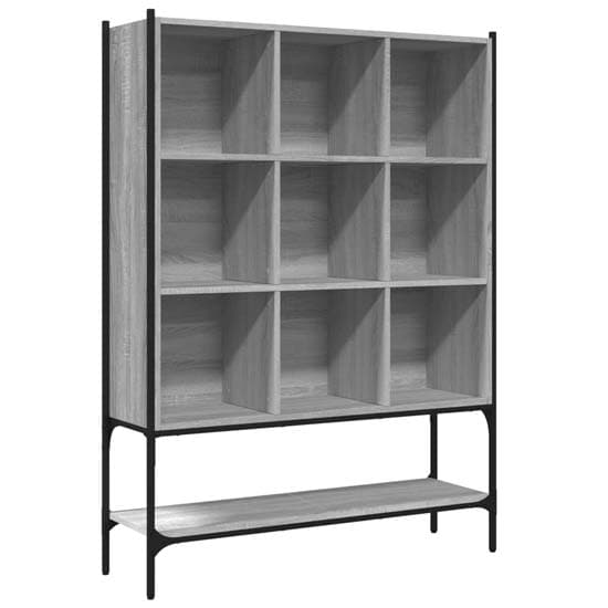 Edisto Wooden Bookcase With 9 Shelves In Grey Sonoma Oak_3