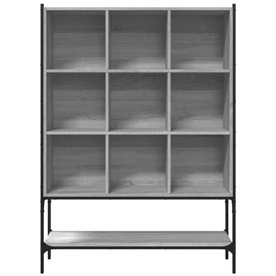 Edisto Wooden Bookcase With 9 Shelves In Grey Sonoma Oak_4