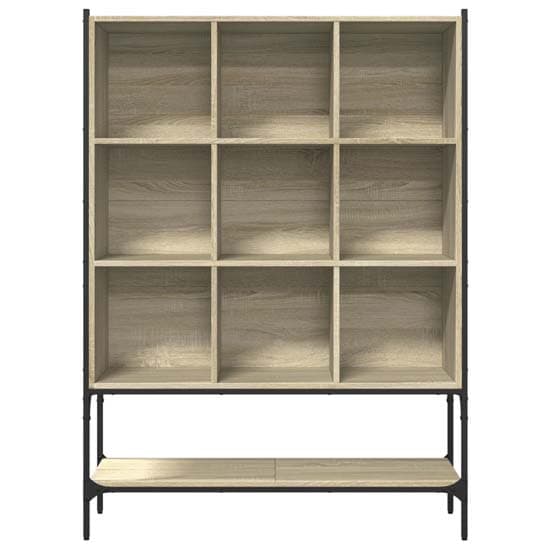 Edisto Wooden Bookcase With 9 Shelves In Sonoma Oak_4