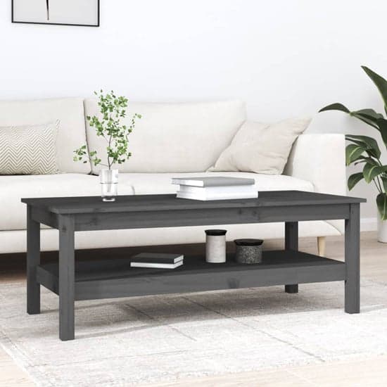 Edita Pine Wood Coffee Table With Undershelf In Grey_1