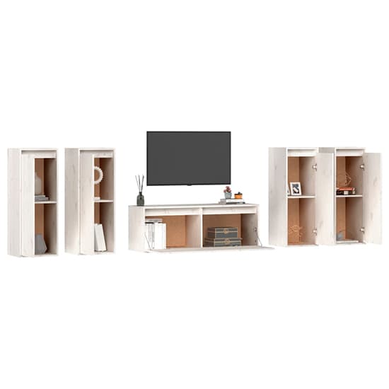Edsel Solid Pinewood Entertainment Unit In White_4