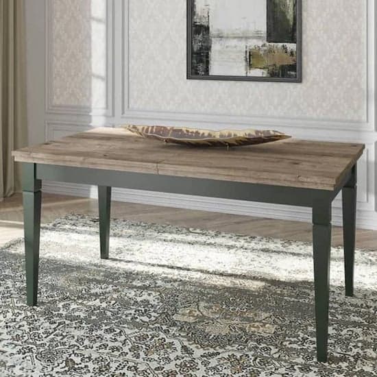 Eilat Extendaing Wooden Dining Table In Green_2