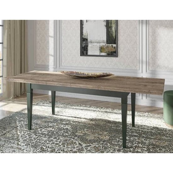 Eilat Extendaing Wooden Dining Table In Green_1