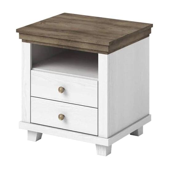 Eilat Wooden Bedside Cabinet With 2 Drawers In Abisko Ash_2