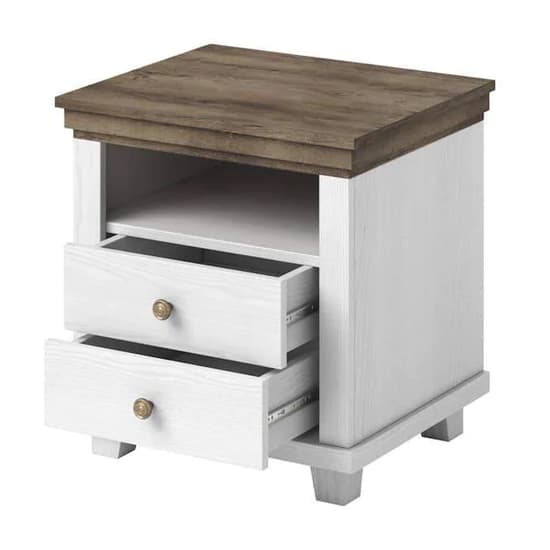 Eilat Wooden Bedside Cabinet With 2 Drawers In Abisko Ash_3