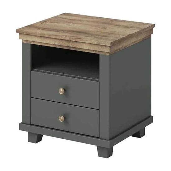 Eilat Wooden Bedside Cabinet With 2 Drawers In Green_2