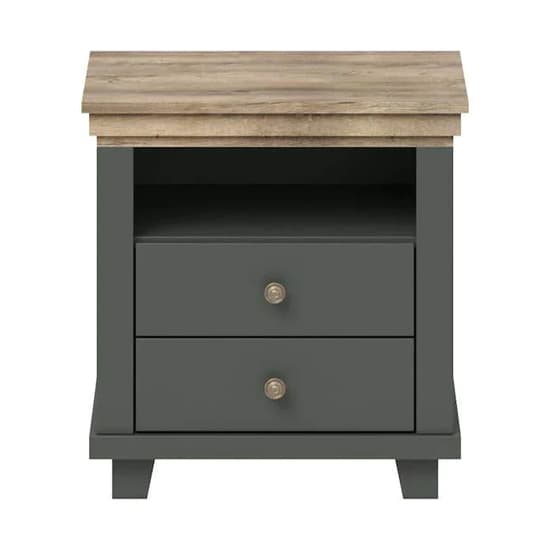 Eilat Wooden Bedside Cabinet With 2 Drawers In Green_4
