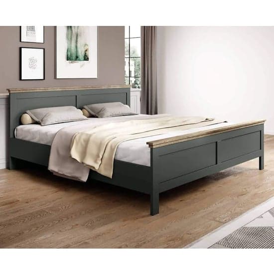Eilat Wooden King Size Bed In Green_1