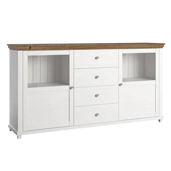 Eilat Wooden Sideboard 2 Doors 4 Drawers In Abisko Ash With LED_2