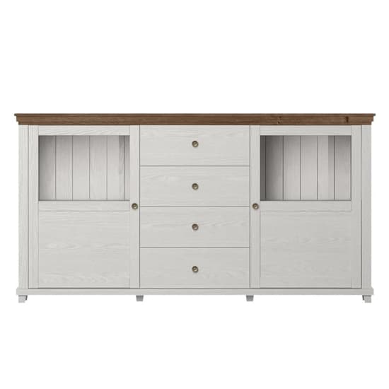 Eilat Wooden Sideboard 2 Doors 4 Drawers In Abisko Ash With LED_3