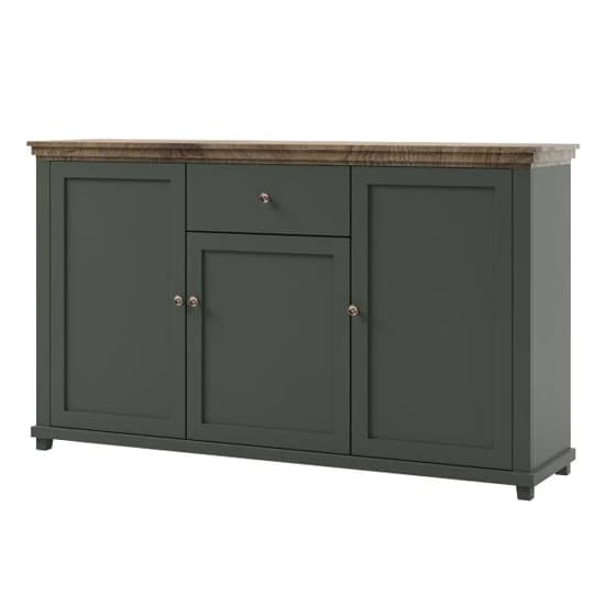Eilat Wooden Sideboard With 3 Doors 1 Drawer In Green_2