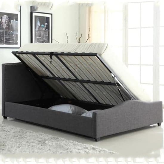Ekanta Linen Fabric Storage Double Bed In Grey_2
