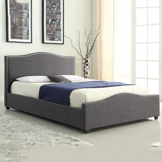 Ekanta Linen Fabric Storage Double Bed In Grey_1