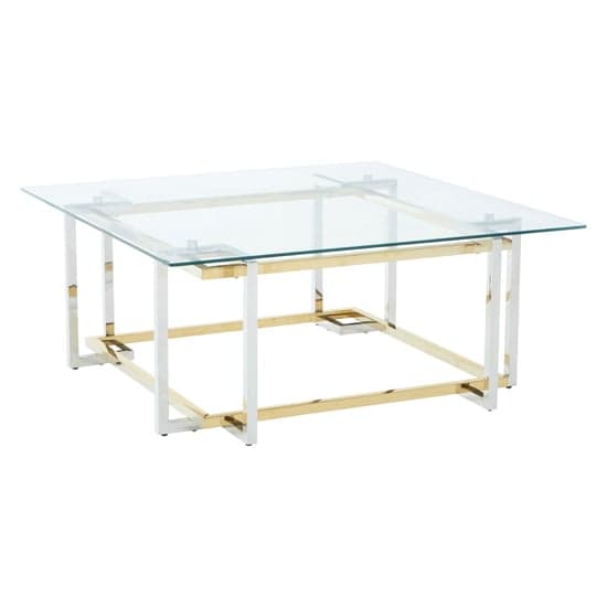 Elaina Clear Glass Coffee Table With Stainless Steel Base_1