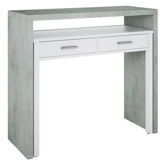 Elaina Pull Out Wooden Laptop Desk In White And Concrete_2