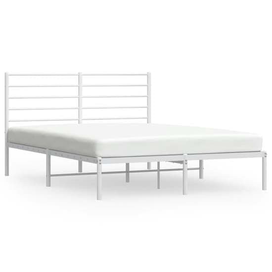 Eldon Metal King Size Bed With Headboard In White_2