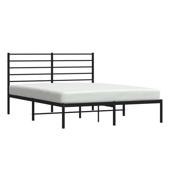 Eldon Metal Small Double Bed With Headboard In Black_2