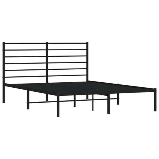 Eldon Metal Small Double Bed With Headboard In Black_3