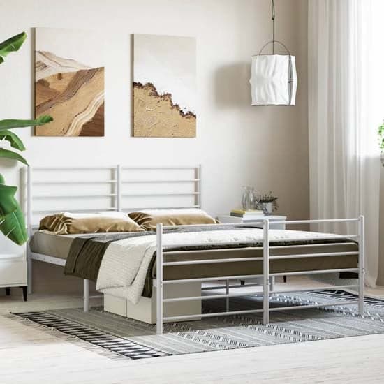 Eldon Metal Small Double Bed In White_1