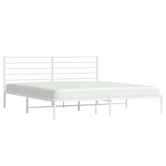 Eldon Metal Super King Size Bed With Headboard In White_2