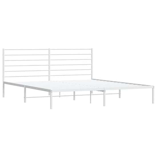 Eldon Metal Super King Size Bed With Headboard In White_3
