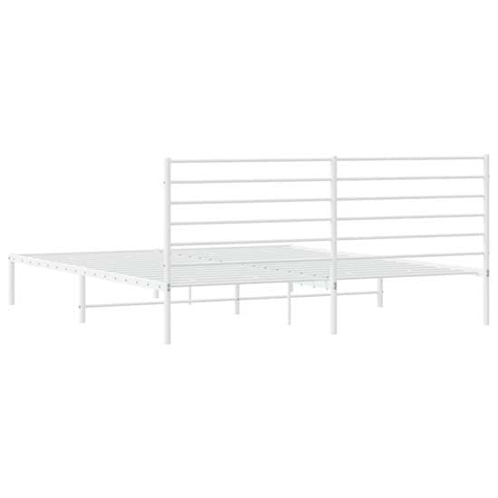 Eldon Metal Super King Size Bed With Headboard In White_6