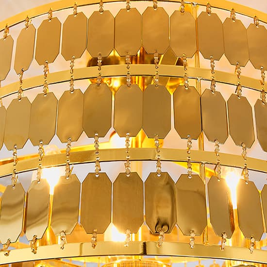Eldora 3 Lights Flush Ceiling Light In Gold_5