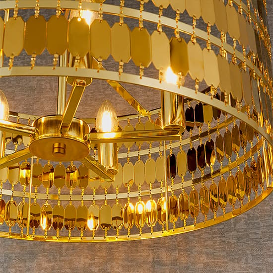 Eldora 5 Lights Ceiling Pendant Light In Gold_3