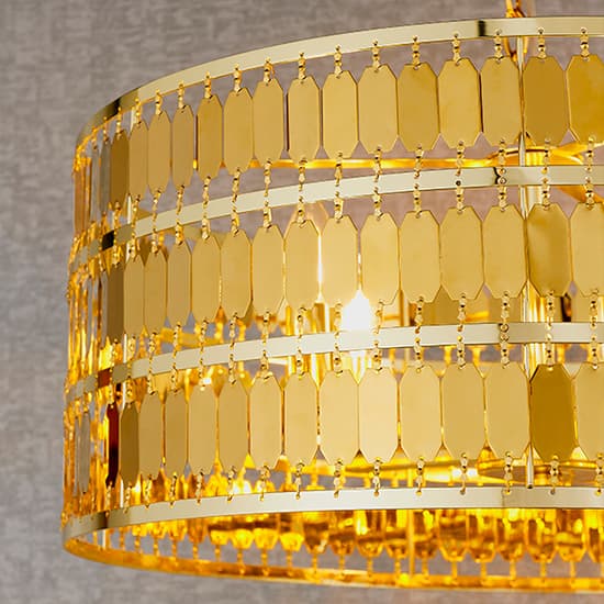 Eldora 5 Lights Ceiling Pendant Light In Gold_4