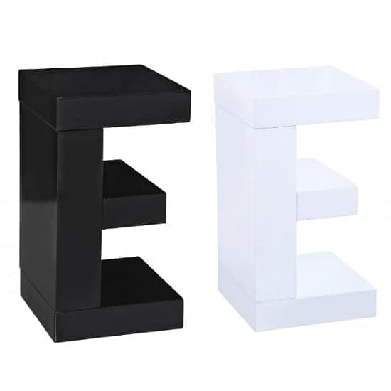 Elettra High Gloss Lamp Table In Black_2