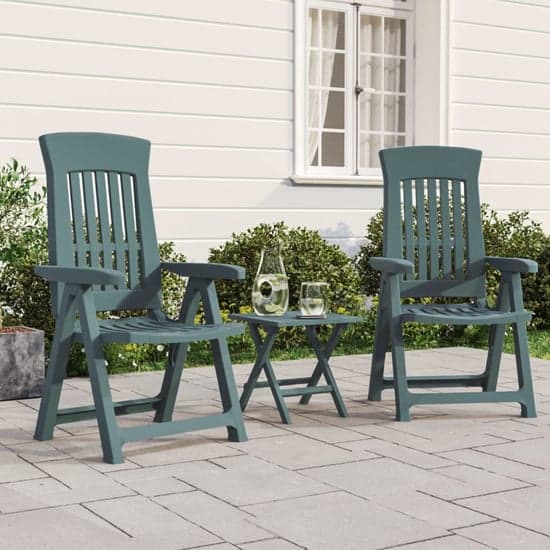 Elias Green Polypropylene Garden Reclining Chairs In Pair_1