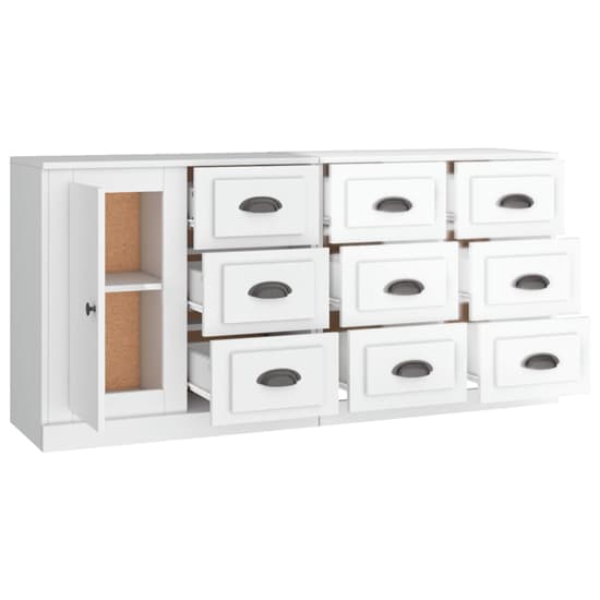 Elias High Gloss Sideboard With 1 Door 9 Drawers In White_3