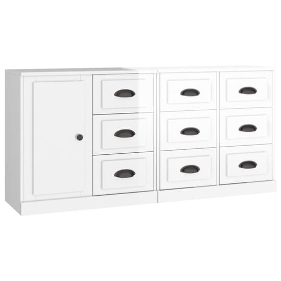 Elias Wooden Sideboard With 1 Door 9 Drawers In White_2
