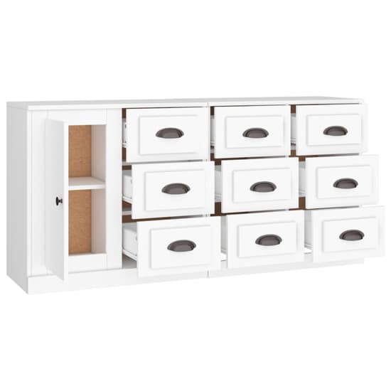 Elias Wooden Sideboard With 1 Door 9 Drawers In White_3